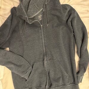 Fruit of the Loom Men's Charcoal Zip-Up Sweater